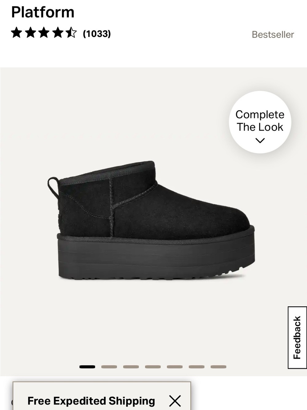 UGG Black Platform Mini Boot